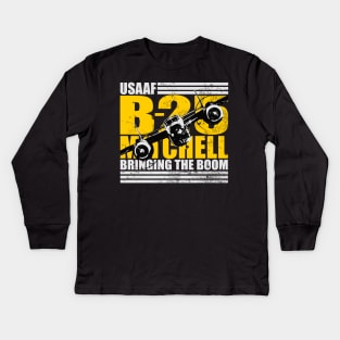 B-25 Mitchell (distressed) Kids Long Sleeve T-Shirt